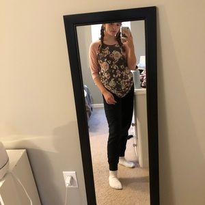 floral shirt with pink half sleeve